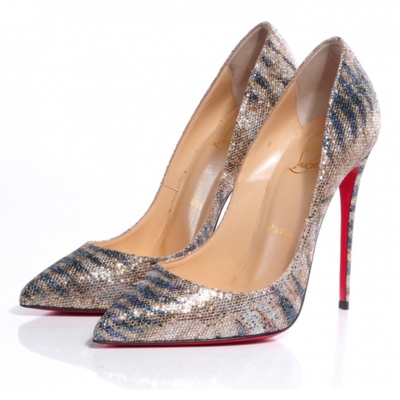 LIMITED EDITION Christian Louboutin Pigalle Follies 100 Glitter Pumps - Picture 1 of 10
